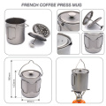 Taza de titanio con émbolo de café French Press Moka Pot
